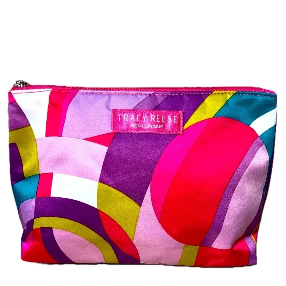 NWOT Clinique Tracy Reese Pink Medium Cosmetic Bag - Mod Art
